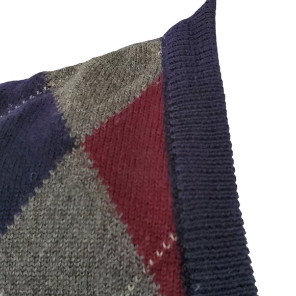 Vintage Argyle Sweater Vest Men's M Tricots St Raphael Wool Pullover V Neck Knit - Picture 6 of 8